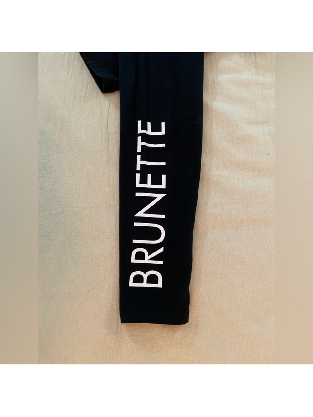 Brunette The Label women’s Black Leggings with White Side Logo - Picture 2 of 5